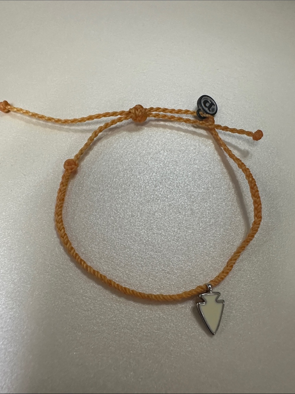 NWOT Pura Vida Adjustable Orange Cord Bracelet with Arrowhead Charm